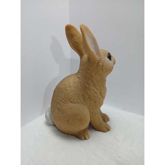 Realistic Sitting Bunny Rabbit Figurine Statue 8.5 in Tall Resin Home Garden - Picture 4 of 6